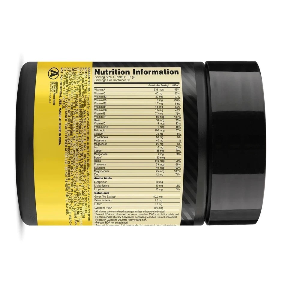 ON Multivitamin for Men – 60 Tabs with 26 Essential Vitamins & Minerals