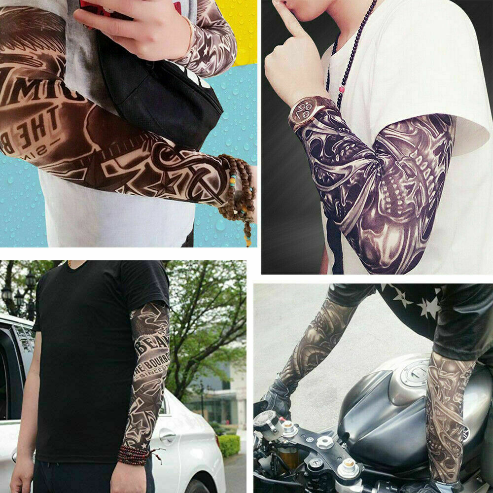 5/10/15/20Pcs Fake Temporary Tattoo Sleeves Arm Stockings Tatoo Cool Women Men