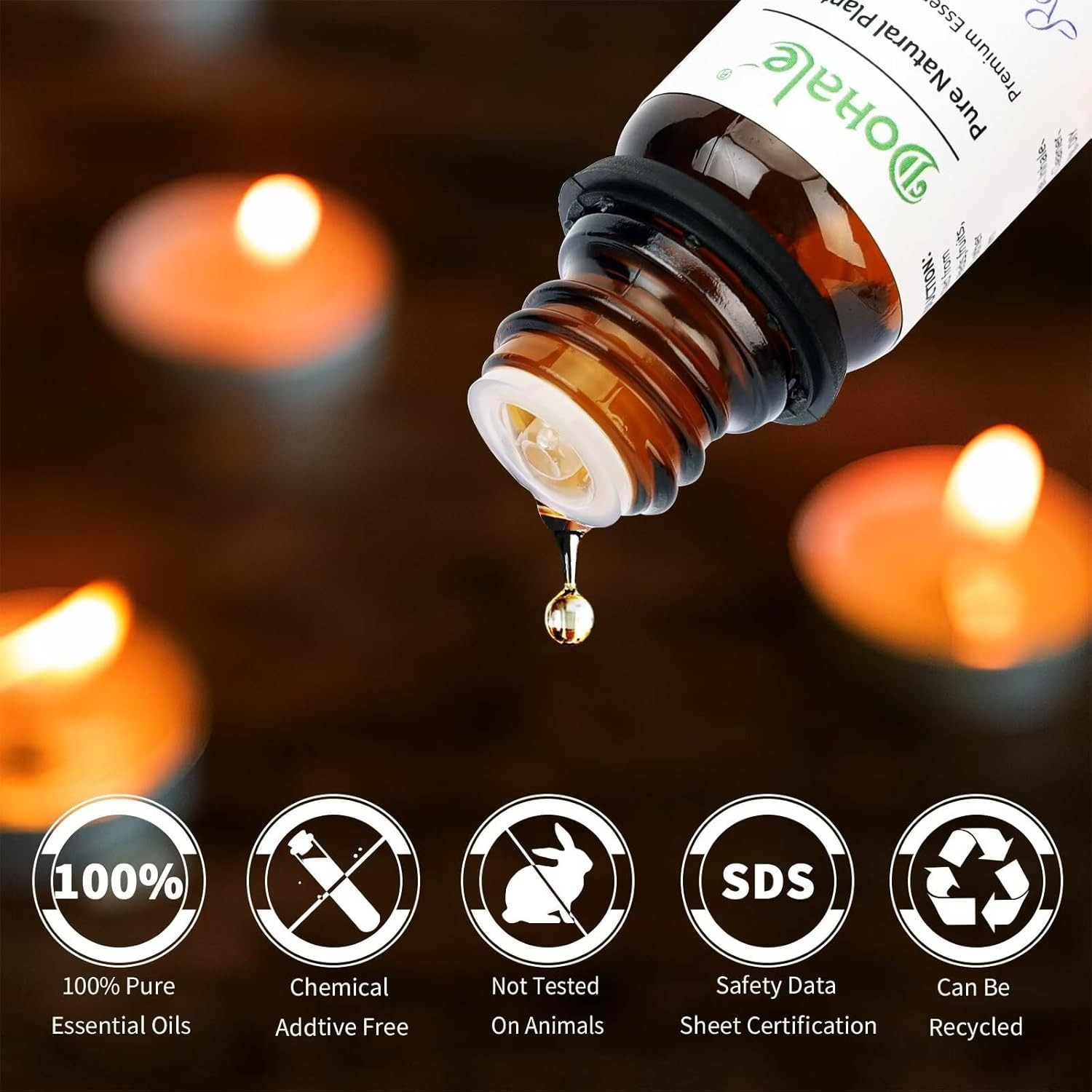 16 Pcs Essential Oils Set Acacia Wood Gift Box Aromatherapy Oils 10ml
