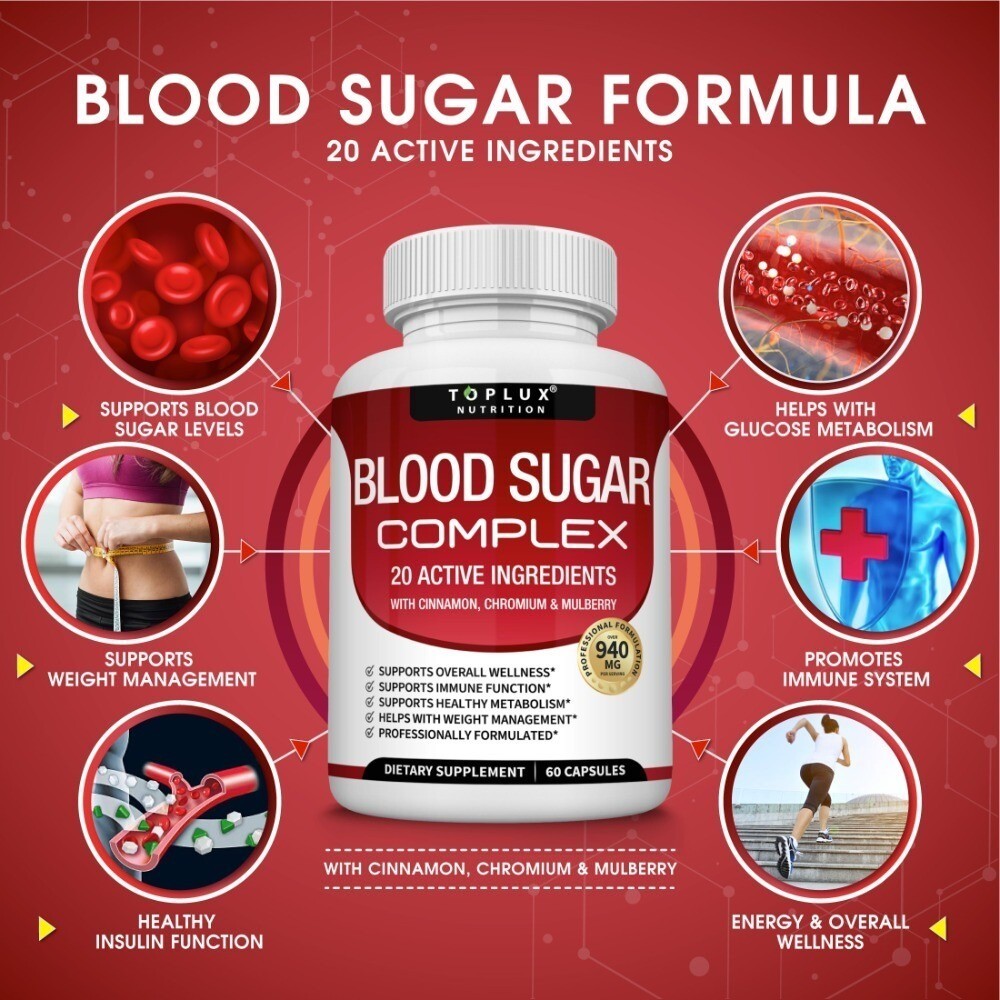 Blood Sugar Complex w/ Cinnamon, Chromium & Mulberry 60 Capsules