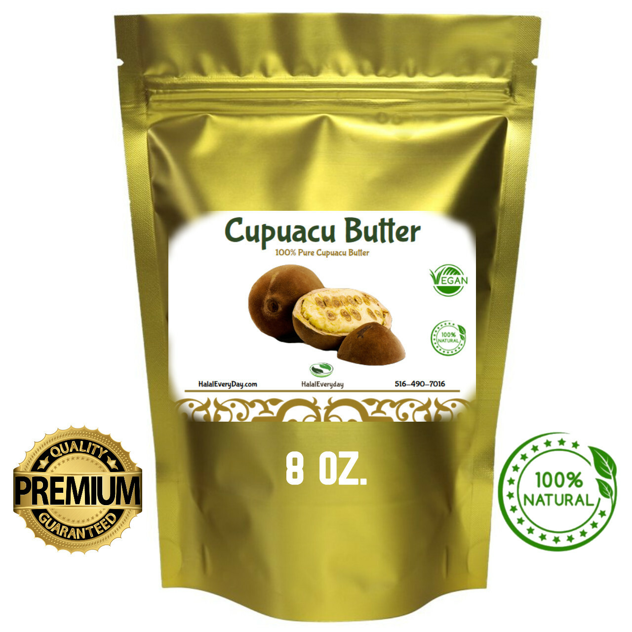 Cupuacu Butter PREMIUM QUALITY Pure & Natural Organic Refined Cold Pressed 8 oz.