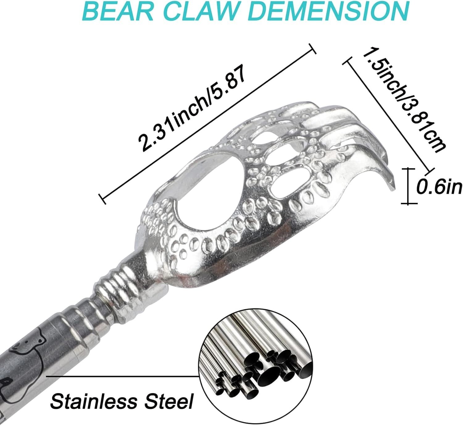 Stainless Steel Extendable Back Scratcher with Soft Grip for Ultimate Comfort
