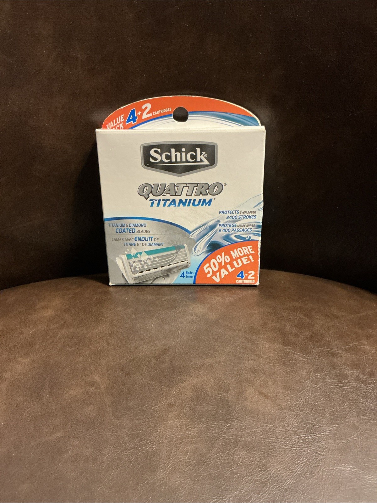 Schick Quattro Titanium Men’s Razor Blades Blade Refills 6 Cartridges