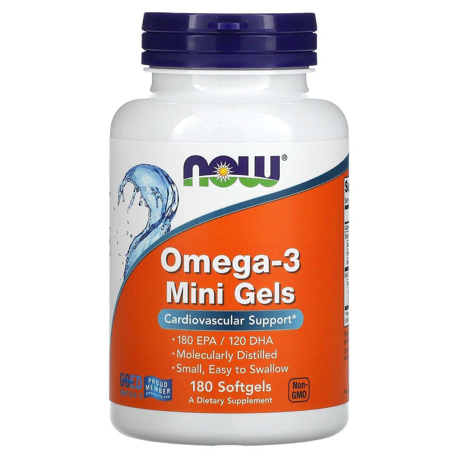 Now Foods Omega-3 Mini Gels 180 Softgels GMP Quality Assured