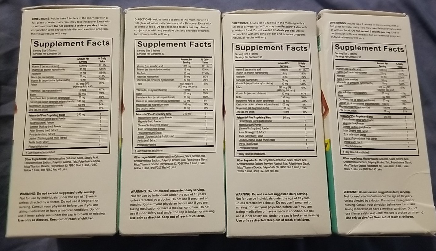 EXPIRED 2026 – 4 Relacore Extra Maximum Strength Belly Fat Weight Loss Tablets