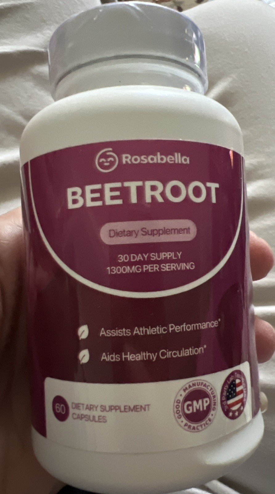 Rosabella Organic Beet Root 60 Capsules Natural Energy Boost Blood Pressure