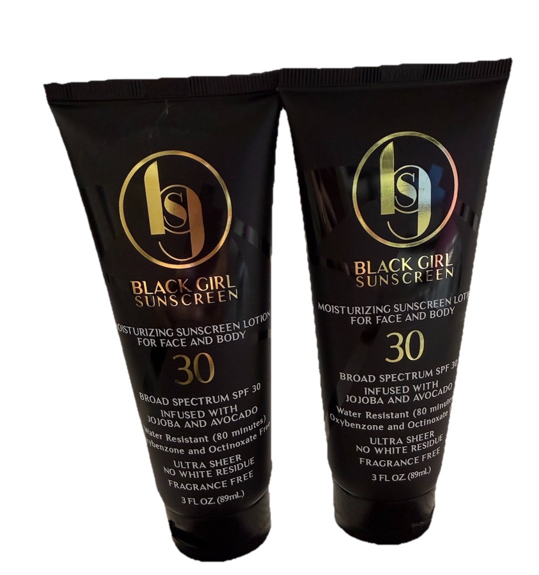 2 Pack Black Girl Sunscreen Lotion Face & Body, SPF 30, 3 fl oz Exp 10/2026