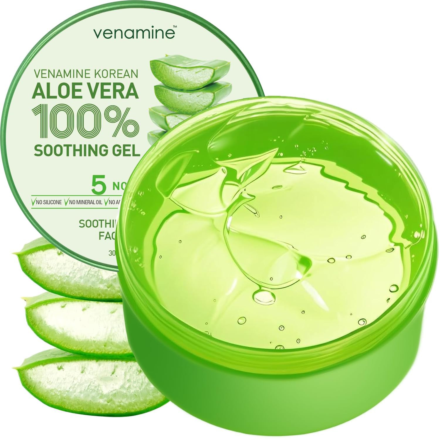 VENAMINE Korean Aloe Vera Soothing & Moisture Gel 100% For Face And Body organic