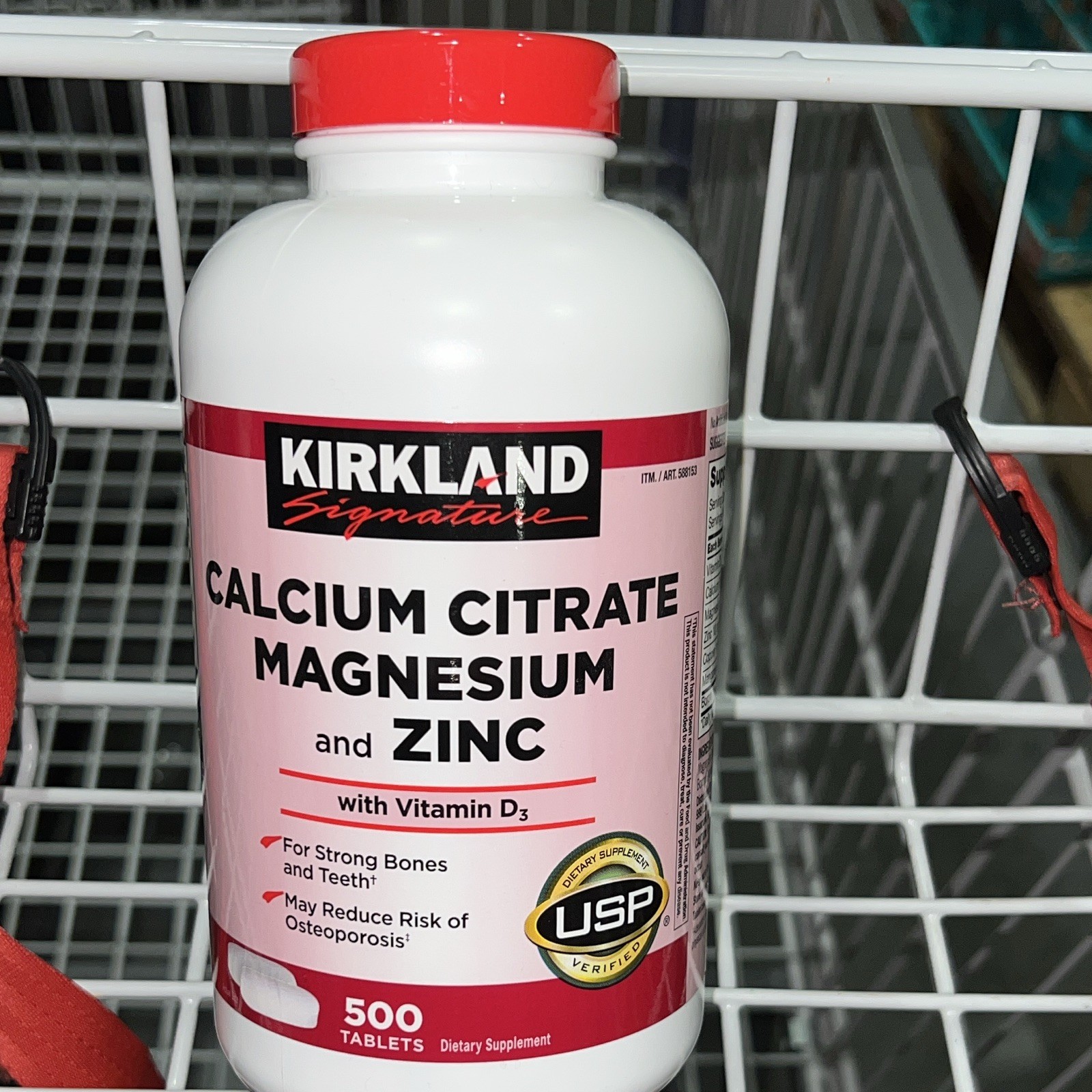 Kirkland Signature Calcium Citrate Magnesium Zinc + Vitamin D3 Tablets 500