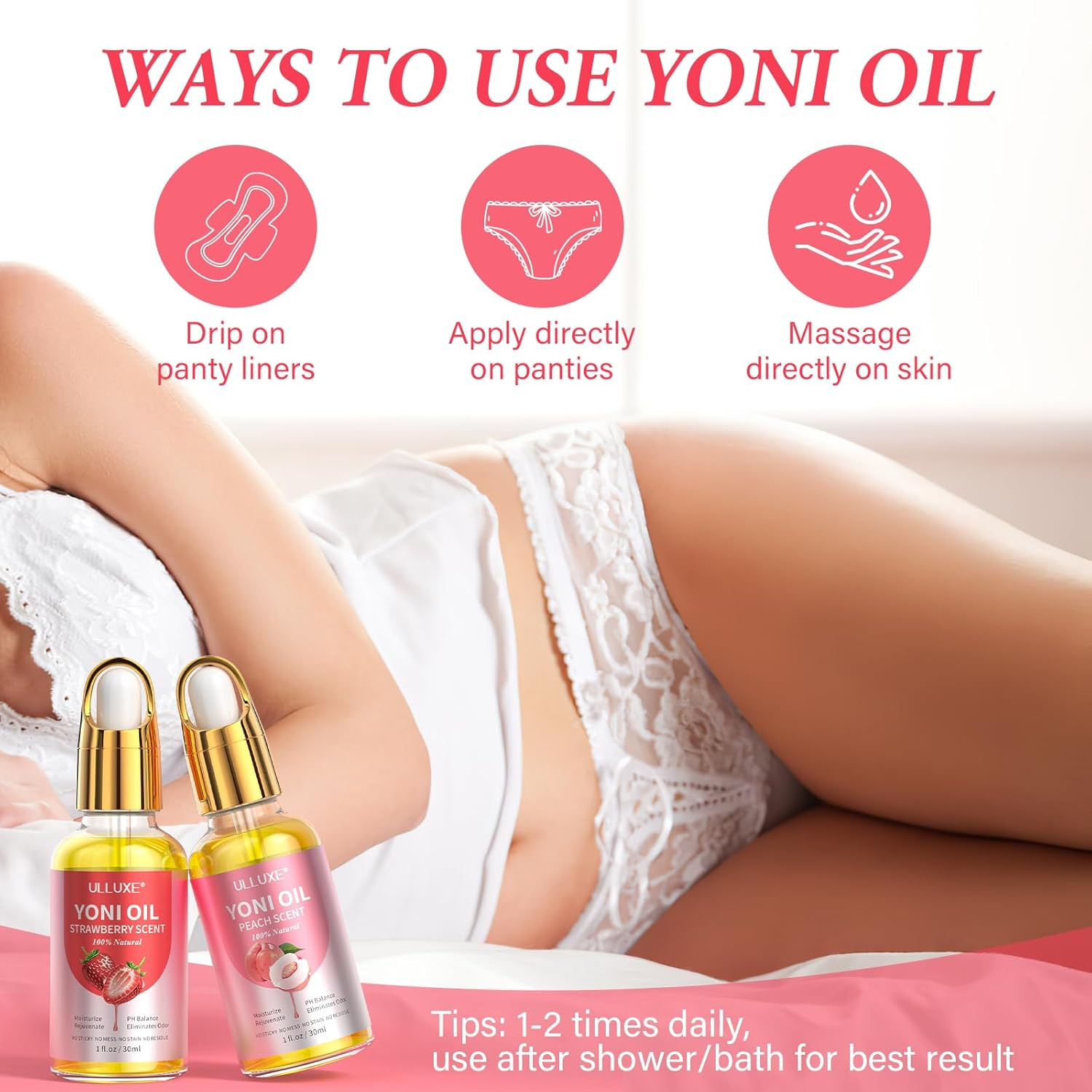 Feminine Body Oil Set Peach Strawberry Moisturizing External Use