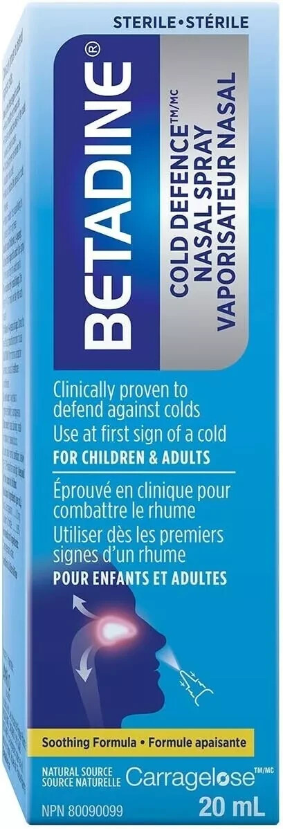 Betadine Cold Defence Nasal Spray 20ml Fresh Stock, Long Expiry CANADA