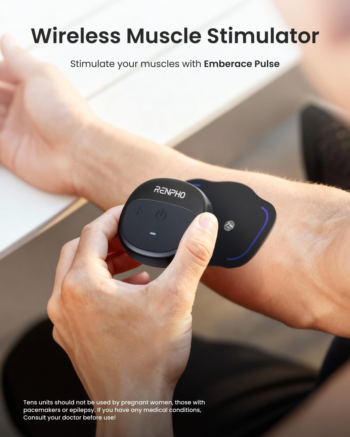 RENPHO Wireless Tens Unit Muscle Therapy Pain Relief Stimulator Machine Massager