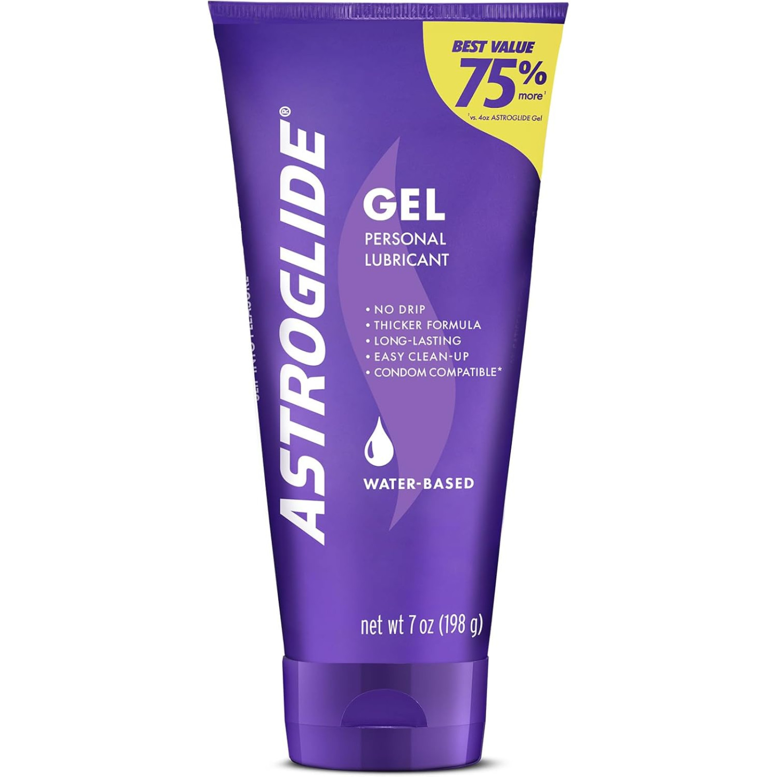 Astroglide Water-Based Gel Personal Lubricant 7 oz Toy Safe No Drip