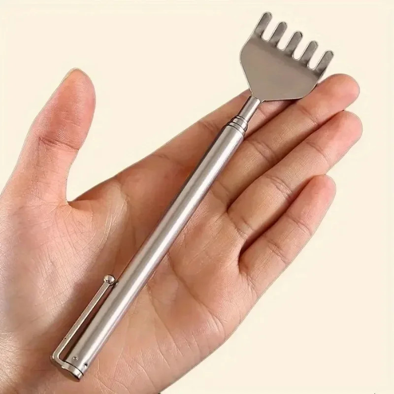 1pcs Telescopic Back Scratcher: Portable Extendable Stainless Steel Gift – NEW