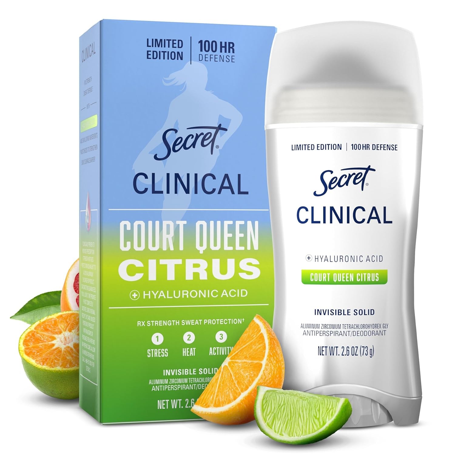 Secret Clinical Strength 100HR Court Queen Citrus Antiperspirant 2.6 oz