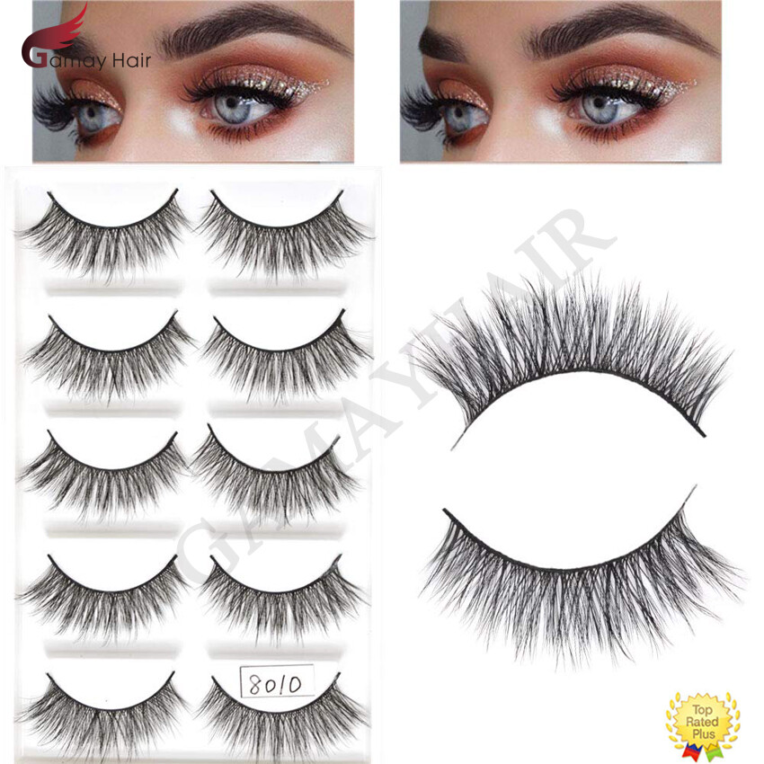 3D Faux Mink Lashes Natural Thick Long Cross Makeup False Eyelashes 5/10/20 Pair