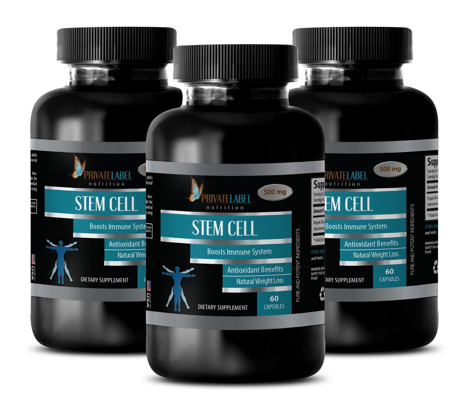STEM CELL – Organic Blue Green Algae From Klamath Lake 500mg (3 Bottles)
