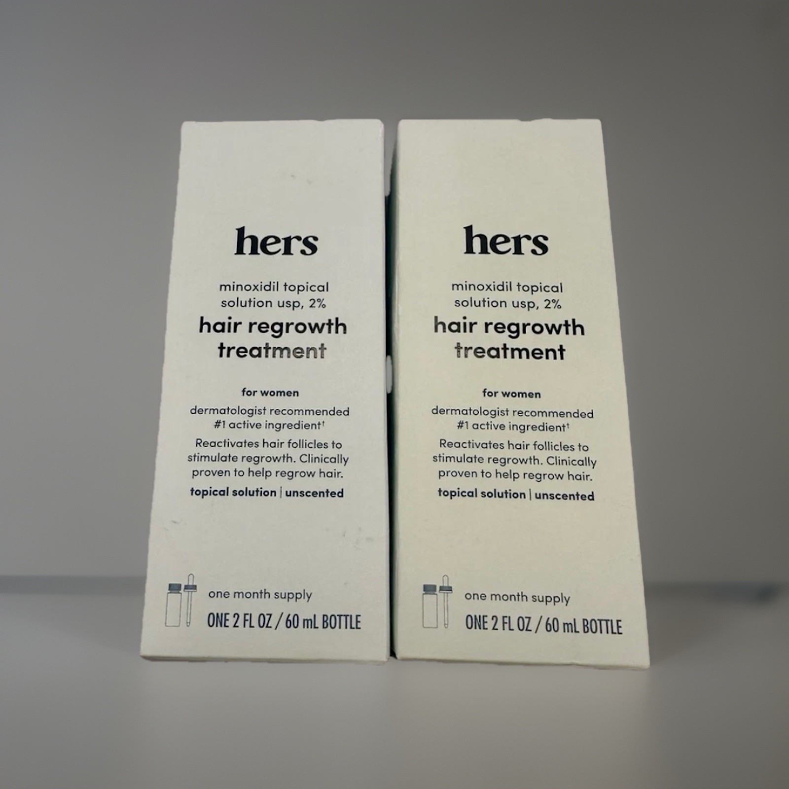 2 Hers Hair Regrowth Treatment for Women 2 fl oz Exp 7/26 &8/25