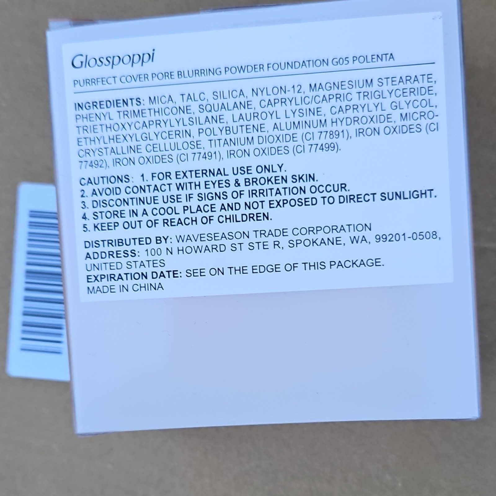 Glosspoppi Purrfect Cover Pore Blurring Powder Foundation G05 Polenta 0.29 oz