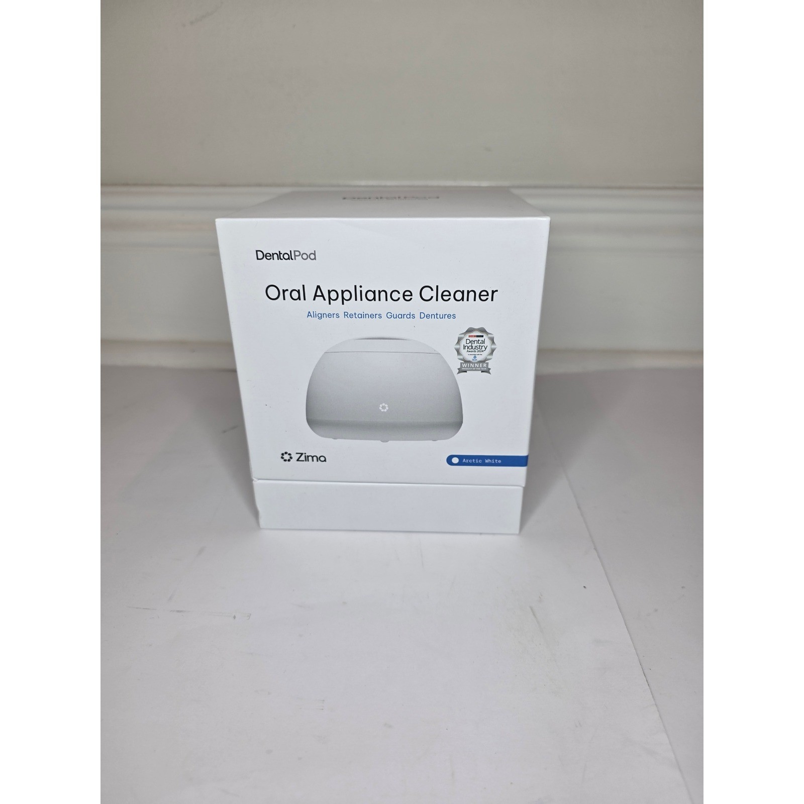 Lot of 6 Zima Dental Pod Ultrasonic Oral Appliance Cleaner Arctic White New