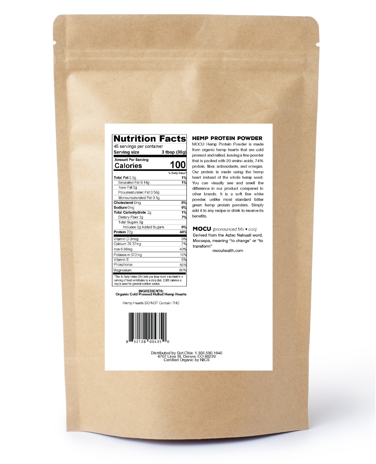 CERTIFIED ORGANIC HEMP PROTEIN POWDER – 74% PROTEIN