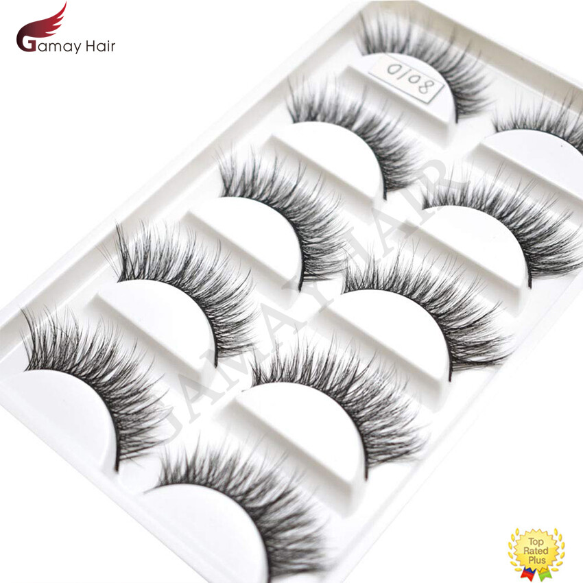 3D Faux Mink Lashes Natural Thick Long Cross Makeup False Eyelashes 5/10/20 Pair