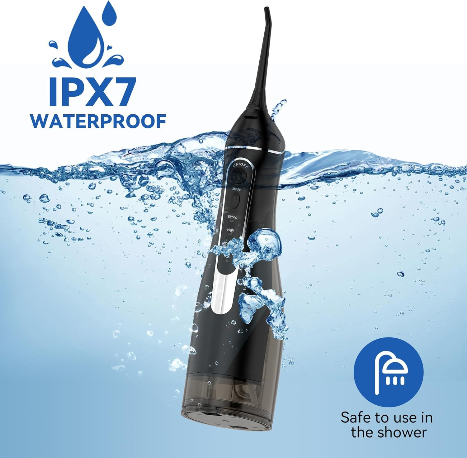 Cordless Portable Water Flosser with 300ML Tank: Rechargeable Oral Irrigator wit