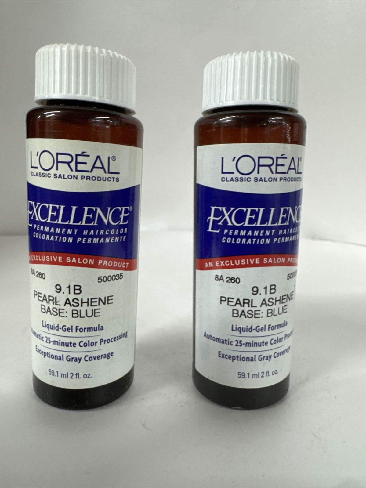 2 Pack L’oreal Excellence Permanent Hair Color 2fl oz-9.1B PEARL ASHENE