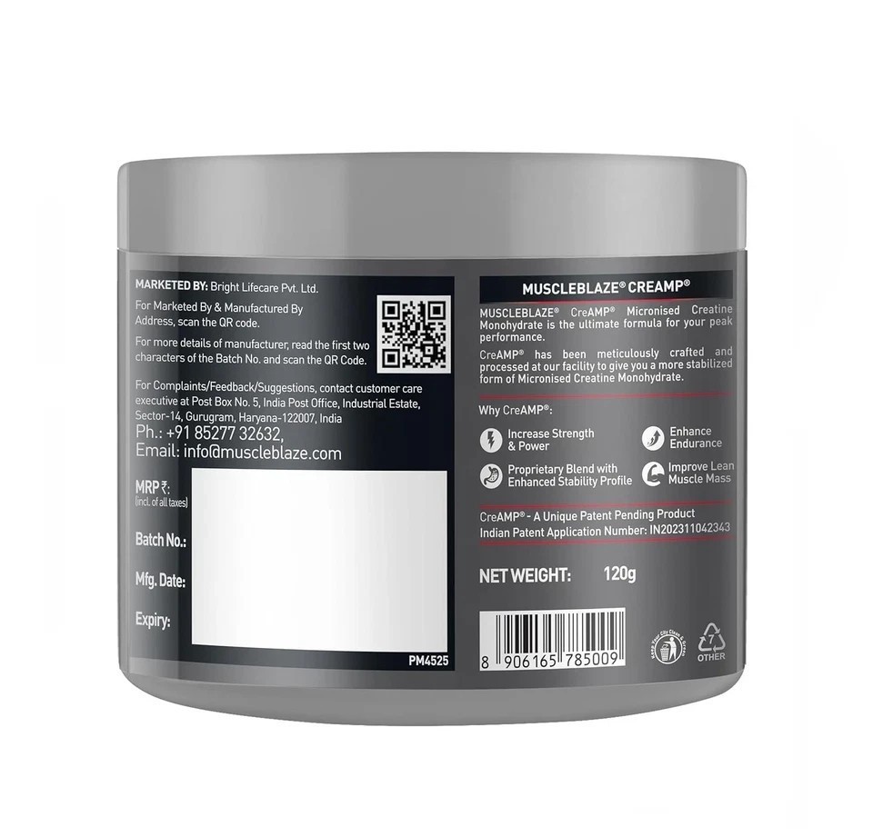 Micronised Creatine Monohydrate CreAMP Powder, Citrus Blast (30 Servings, 120g)