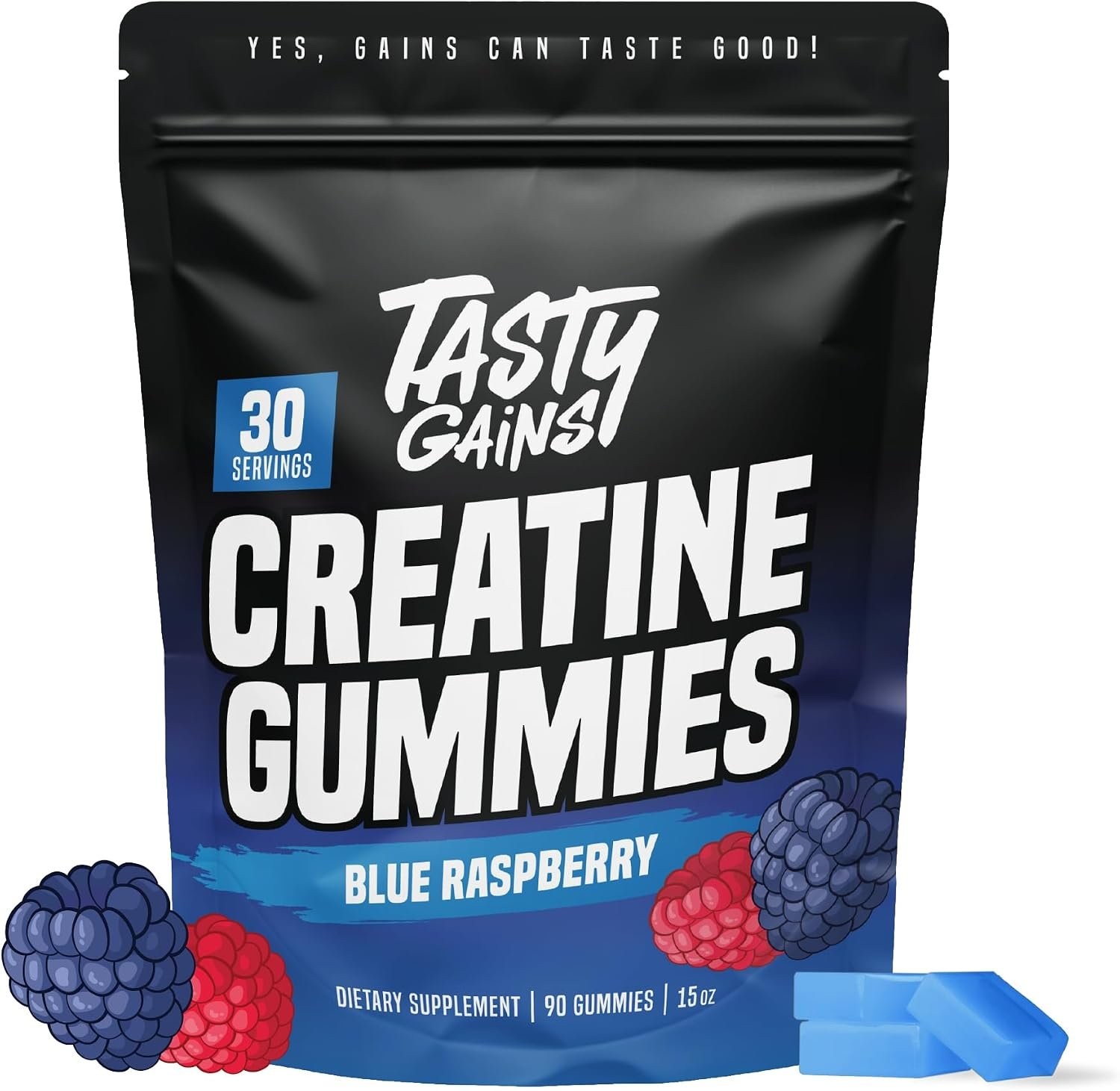 TASTY GAINS Creatine Gummies – 90g of Creatine Monohydrate – Workout Supplements