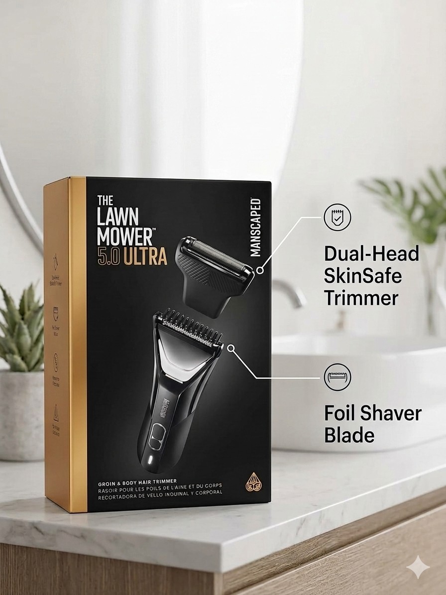 MANSCAPED® The Lawn Mower® 5.0 Ultra Groin & Body Hair Trimmer – Dual-Head