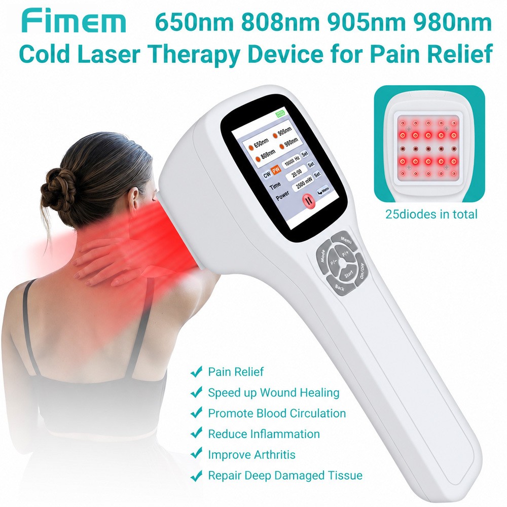 2.5W Cold Laser Therapy LLLT Device for Neck Back, Spinal Pain Relief 25 Diodes
