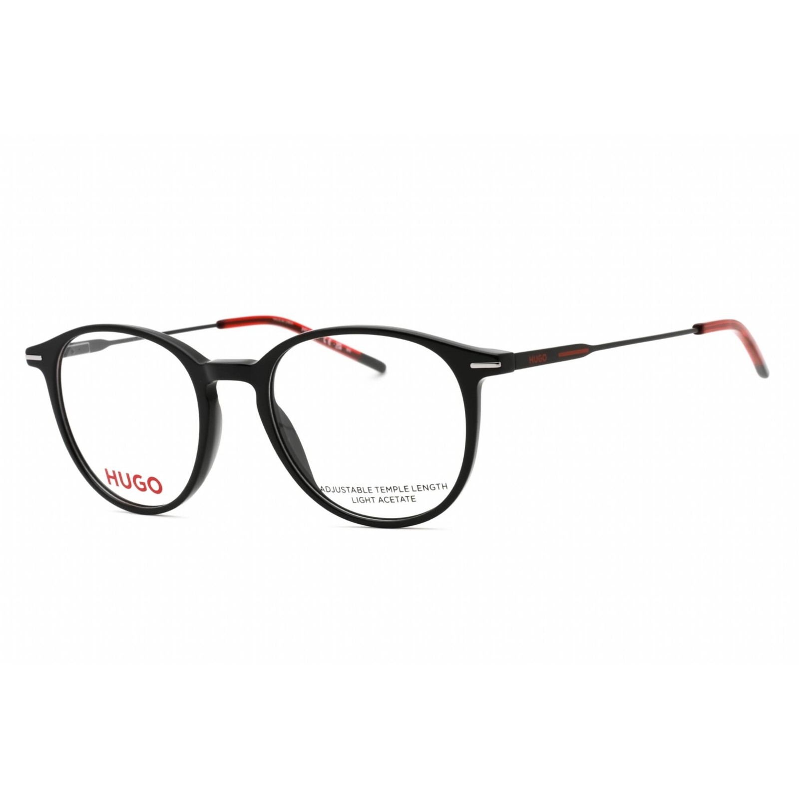 Hugo Men’s Eyeglasses Black Metal Round Full Rim Frame HG 1206 0807 00