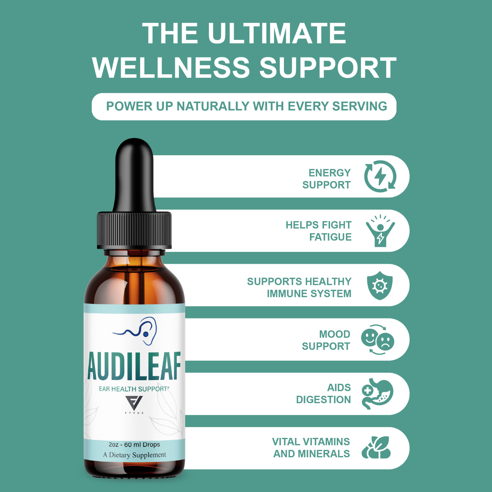 (3 Pack) Audileaf Drops, Audileaf Tinnitus Support Liquid Supplement (6oz)