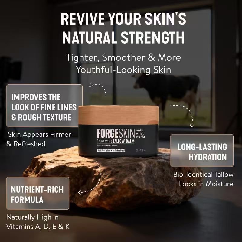 FORGE SKIN Wrinkle Defense & Natural Anti-Aging Beef Tallow Moisturizer for Men