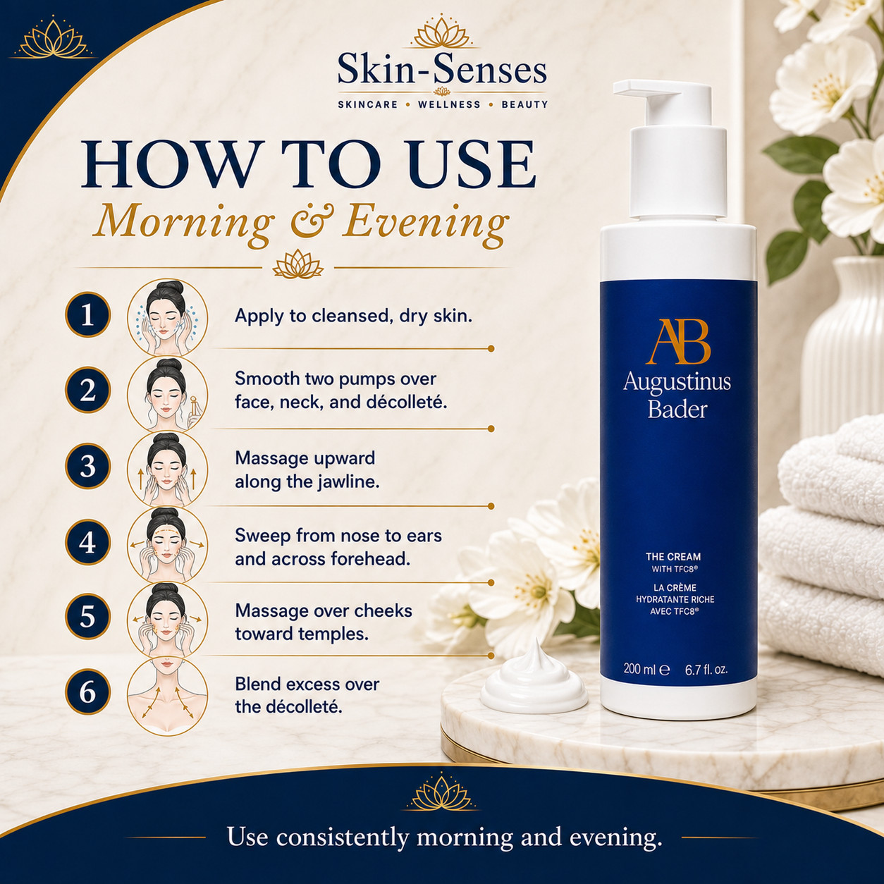 Augustinus Bader The Cream (6.7 Fl. Oz. / 200mL) *SALON SIZE / FRESH / AUTH!