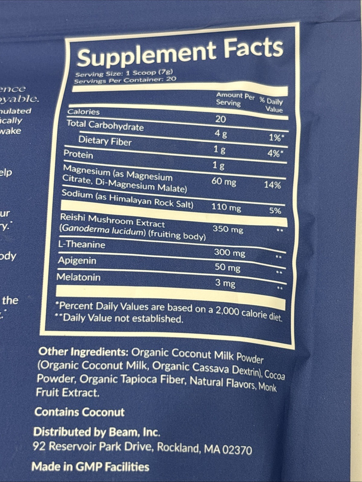 Beam Dream Sleep Powder, Supplement Chocolate Chip🍪 20 servings EXP 08/2027