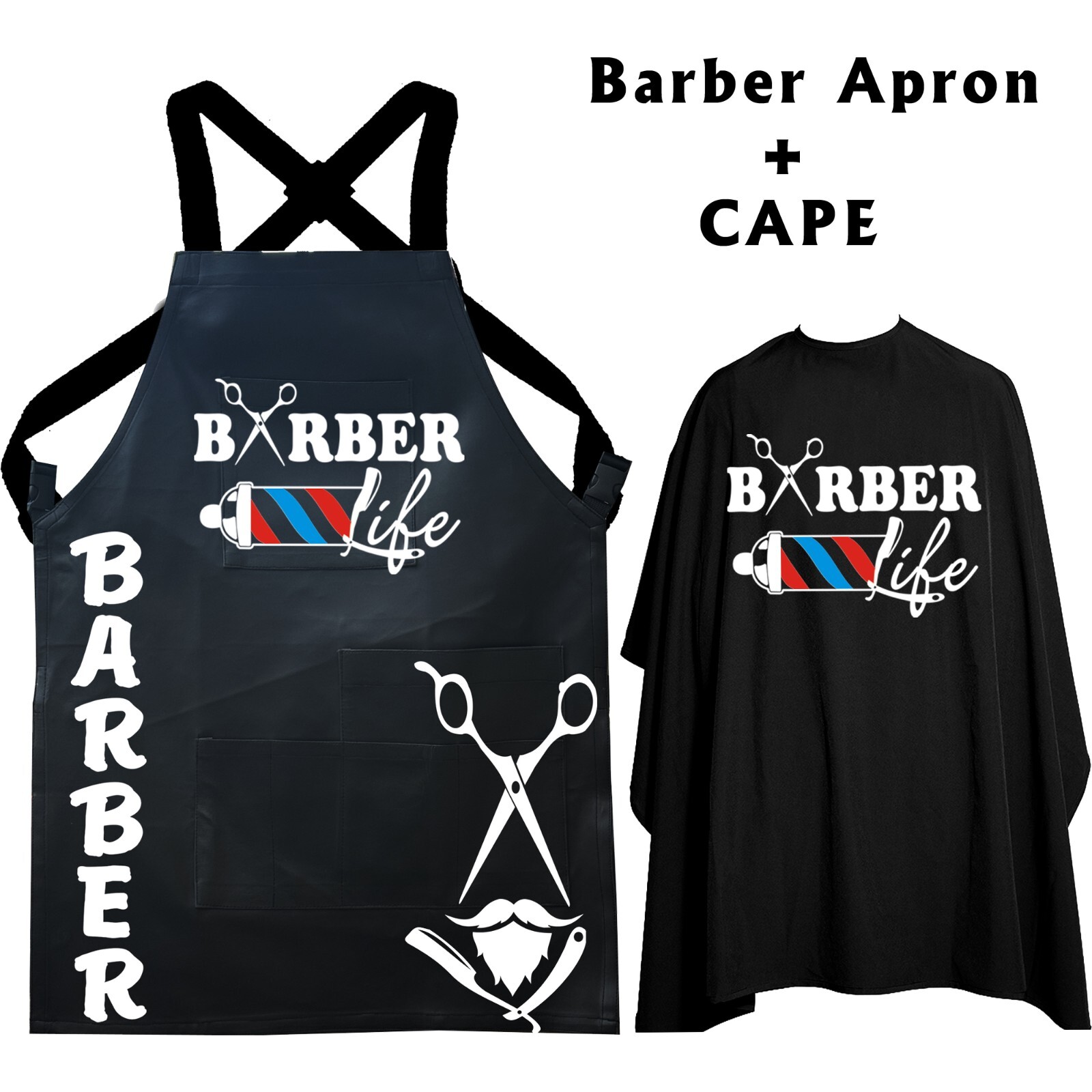 Professional Barber Apron, Barber Apron Uniform, Barber Haircutting Apron & cape