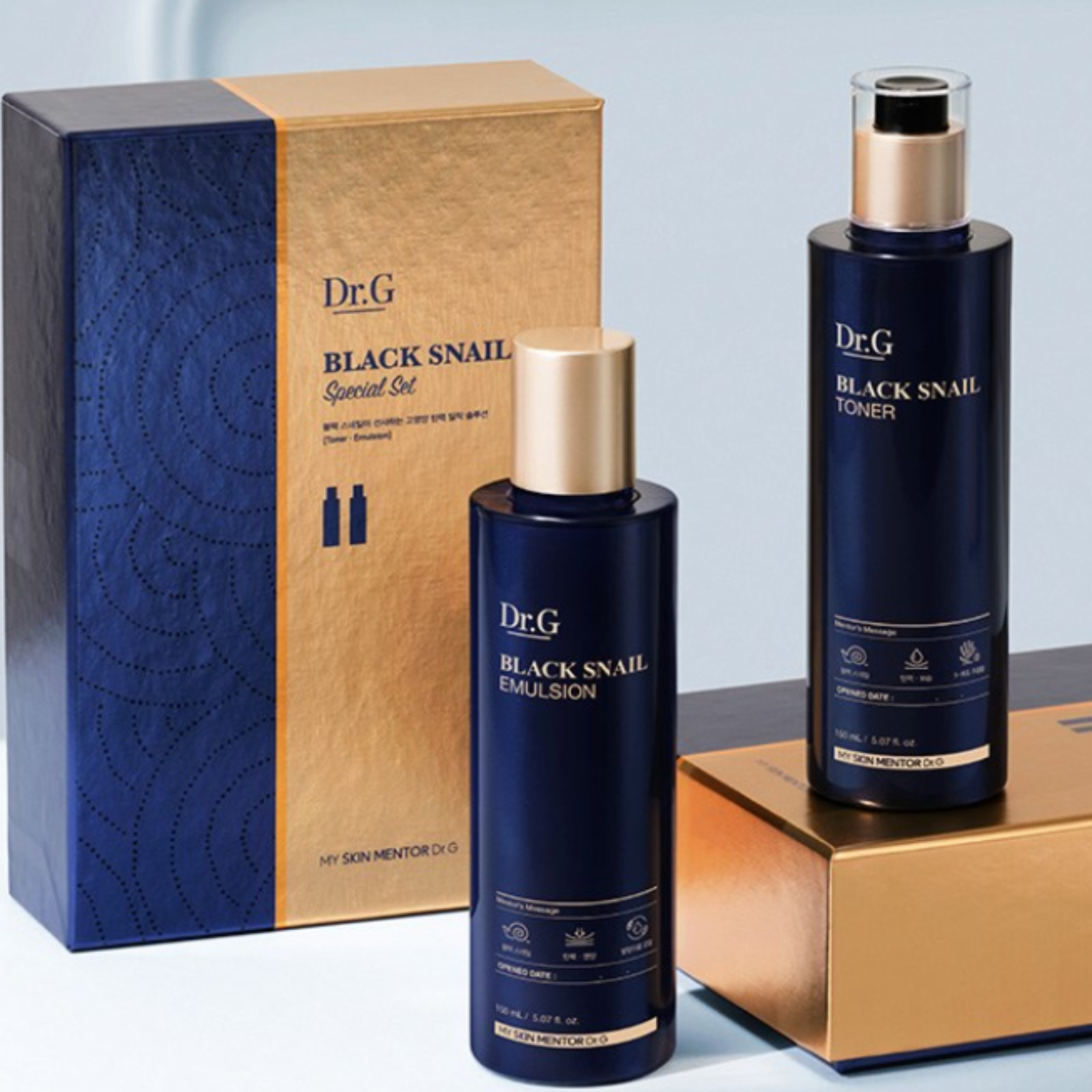 Dr.G Black Snail Toner 150ml + Emulsion 150ml 2-Piece Set K-Beauty