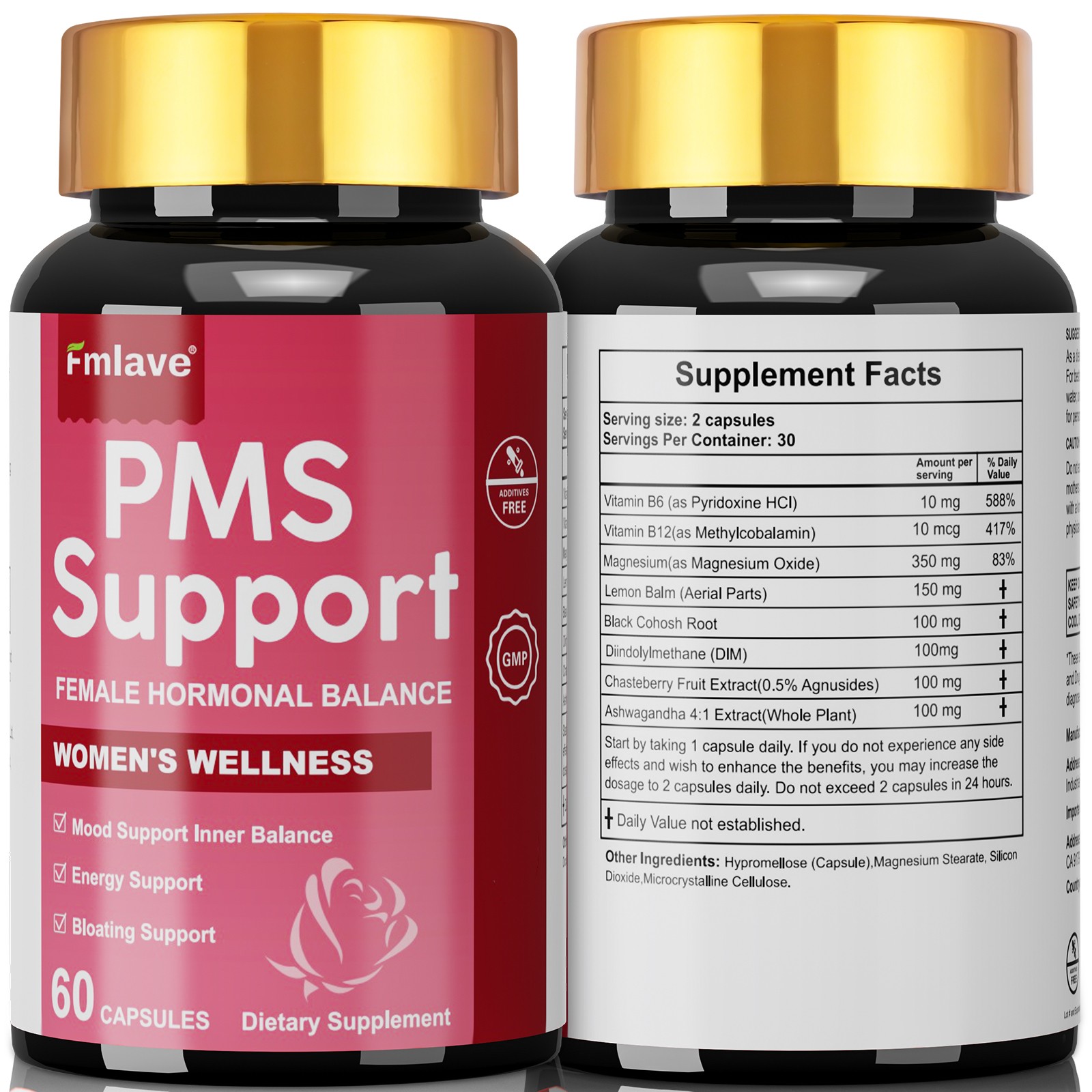 2pc Hormone Balance for Women of All Ages – PMS Support Supplement 120 capsules