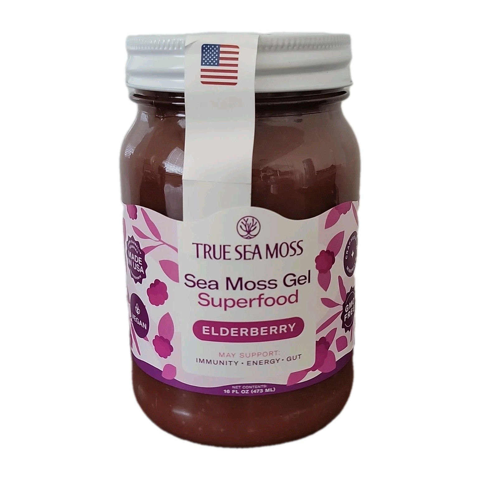 True Sea Moss Gel Superfood Elderberry – 16 fl oz. BB: 9/2026