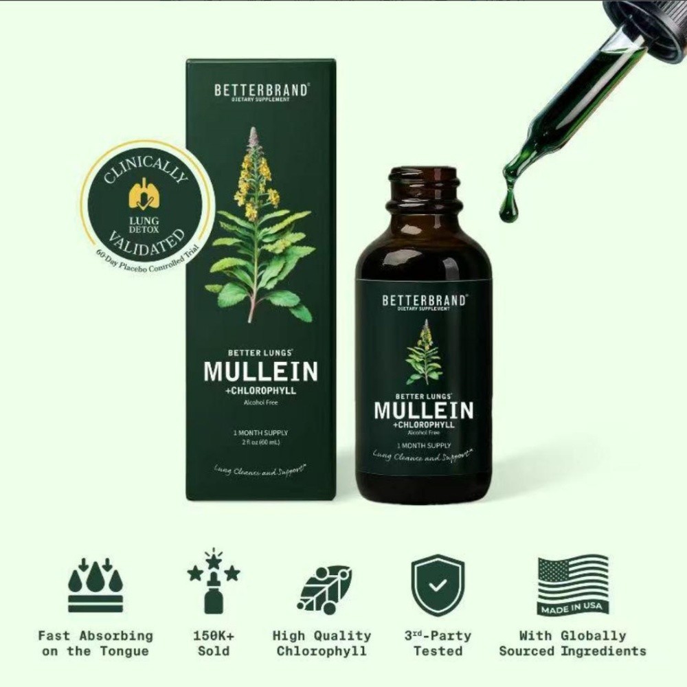 Betterbrand Better Lungs Mullein Leaf Extract Lung Cleanse & Support*/