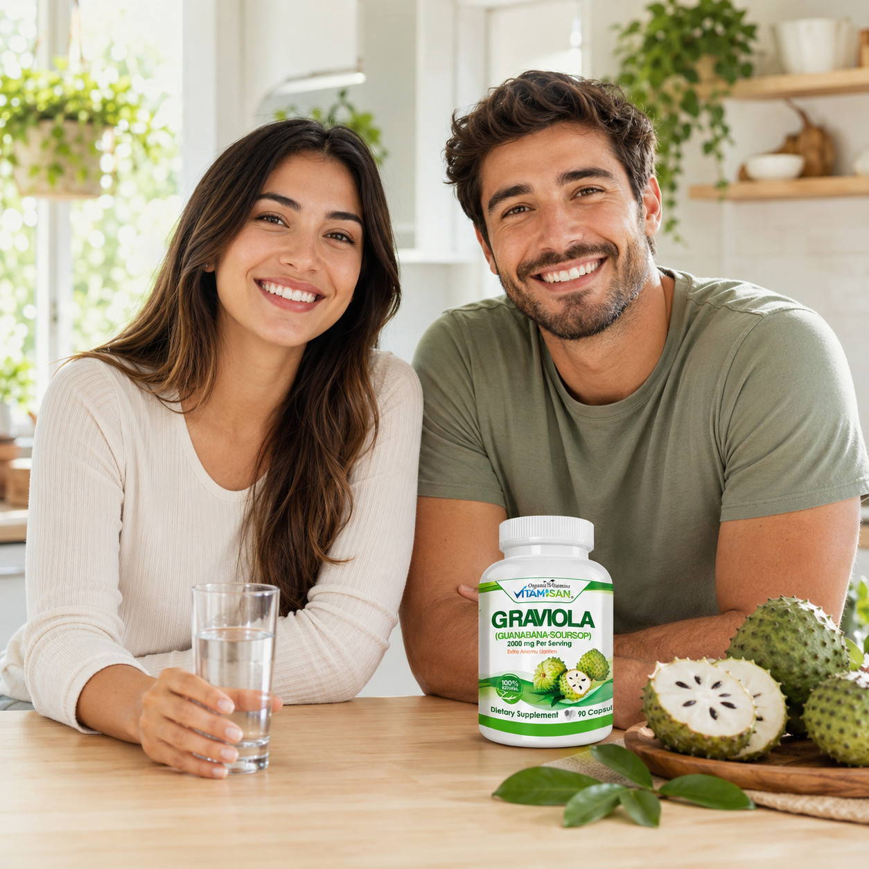GRAVIOLA SOURSOP 2000 MG 3 BOTTLES PURE PER SERVING BOOSTER 270 CAPSULES ANNONA