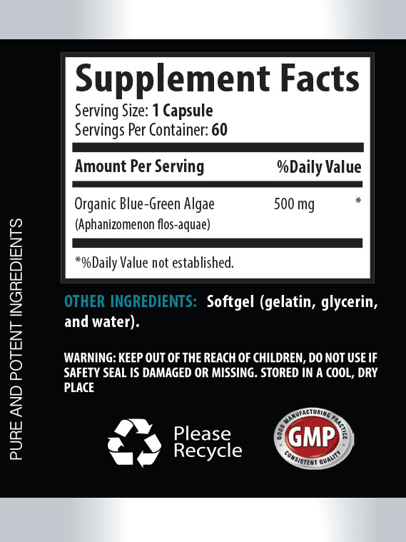 STEM CELL – Organic Blue Green Algae From Klamath Lake 500mg (3 Bottles)