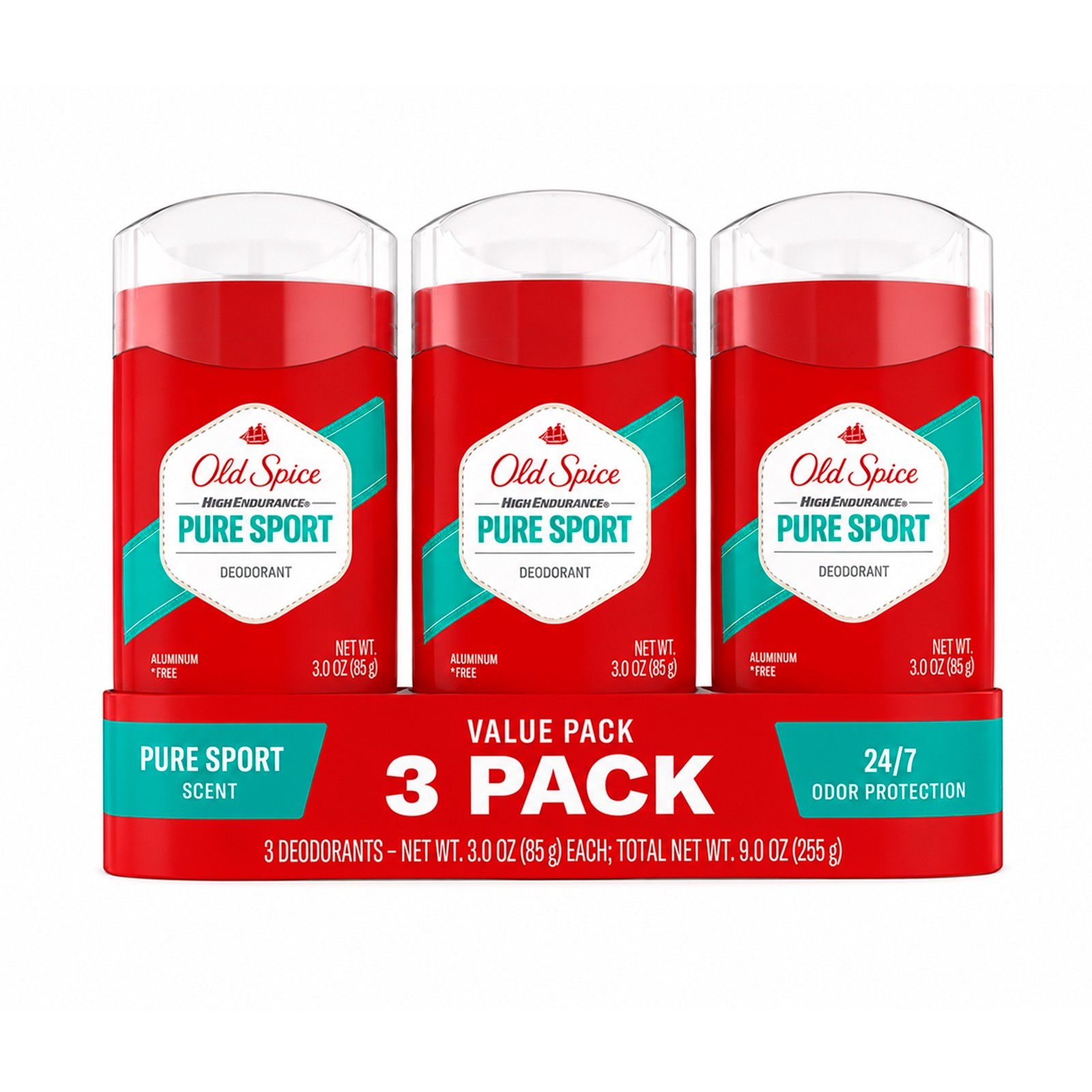 Old Spice High Endurance Pure Sport Deodorant for Men 3 Pack 3.0 oz Each