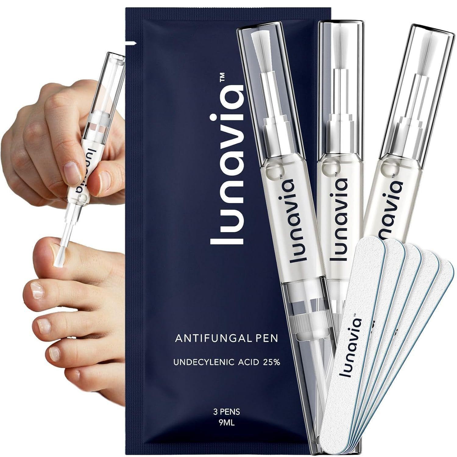 3 PACK Lunavia Antifungal Pen – 25% Undecylenic Acid, Toenail Fungus Treatment