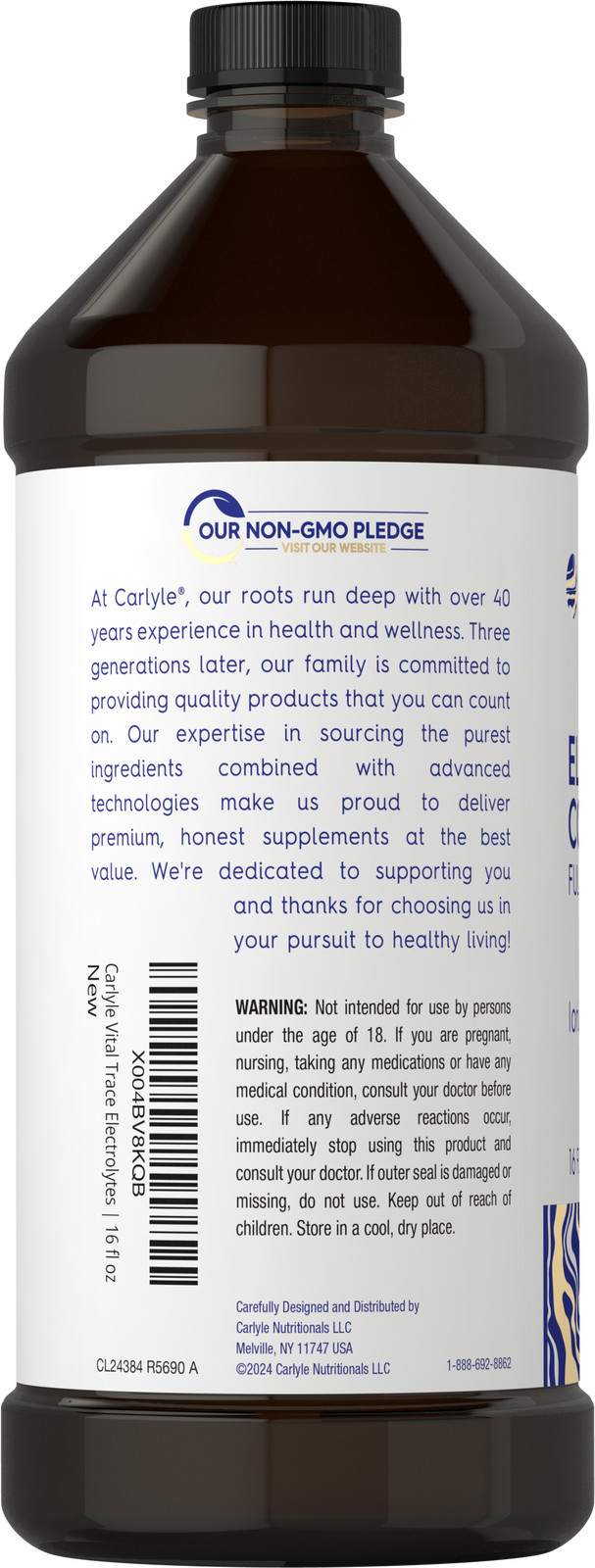 Electrolyte Concentrate | 16 fl oz | Ionic Electrolyte Liquid | by Carlyle