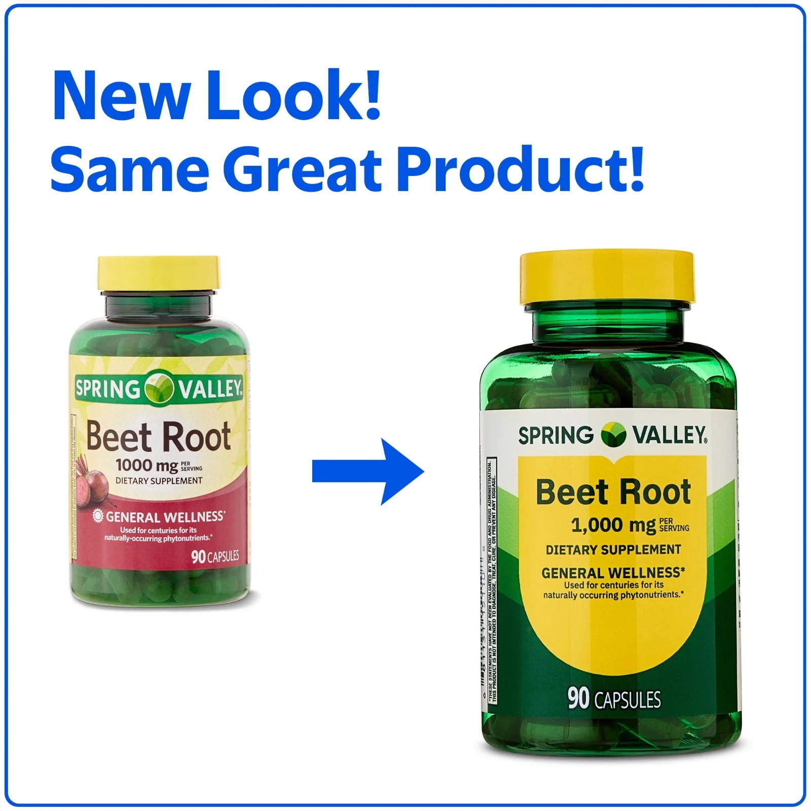 New Spring Valley Beet Root Dietary Supplement, 1000 mg, 90 Count