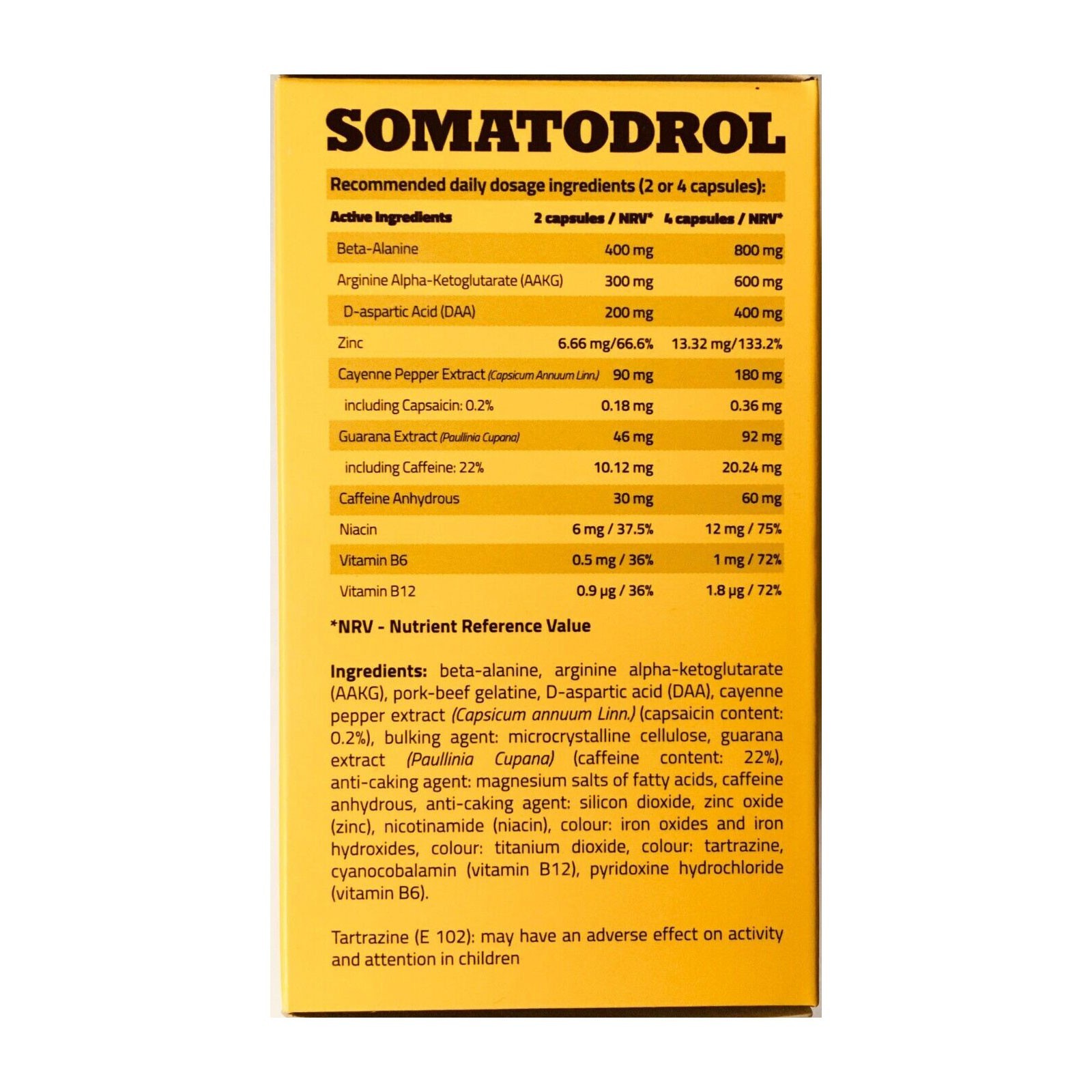 SOMATODROL – 60-240 Capsules – Regeneration Energy Natural Testo-Booster Muscle