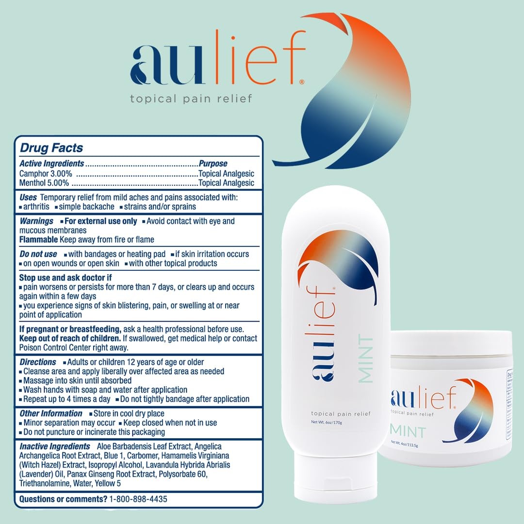 China-Gel Aulief Pain Relief Cream Arthritis 6 Ounce (Pack of 1), Mint Green